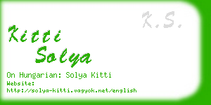 kitti solya business card